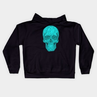 Teal skull Kids Hoodie